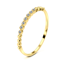 Gold Plated CZ Silver Rings NSR-2427-GP